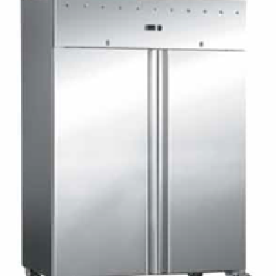 Upright Refrigerator Double Door Stainless Steel